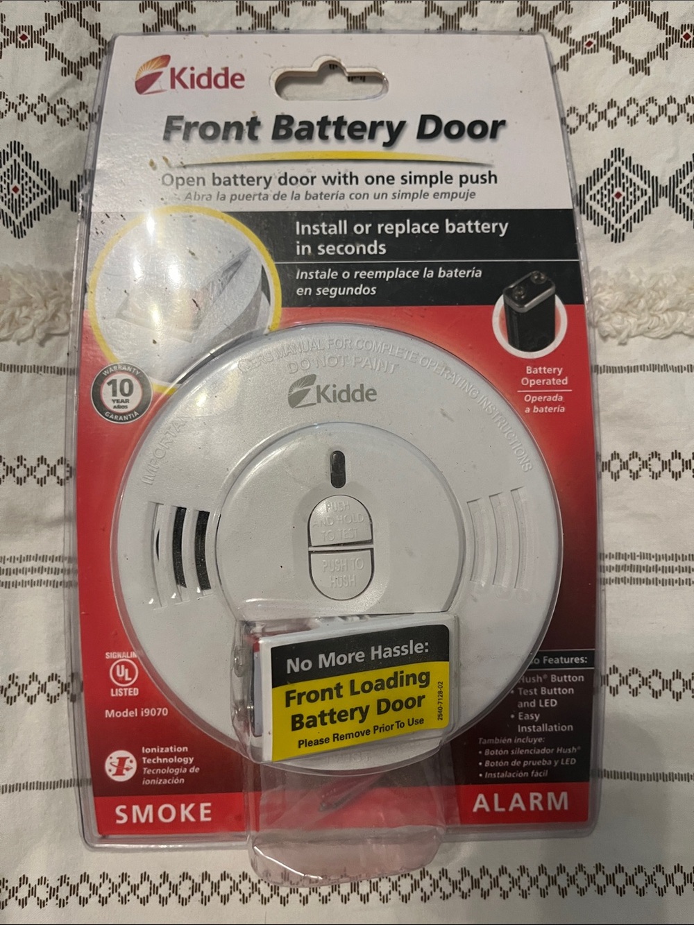 Kidde White Front Battery Door Smoke Alarm - Front Loading Battery Door
